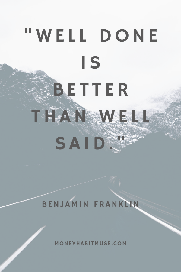 Benjamin Franklin quote about the value of action