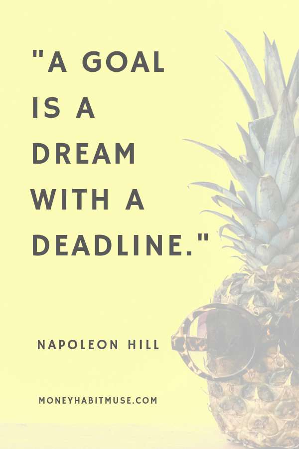 Napoleon Hill quote about setting goals