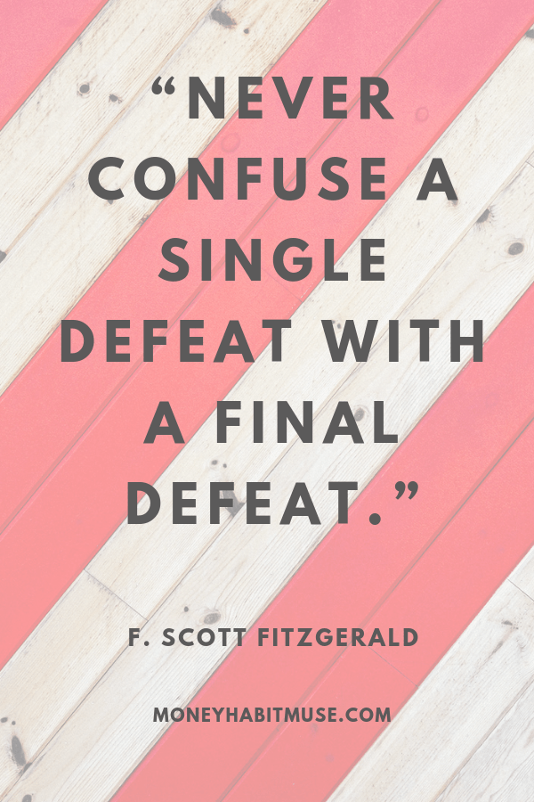 F. Scott Fitzgerald quote about overcoming defeat