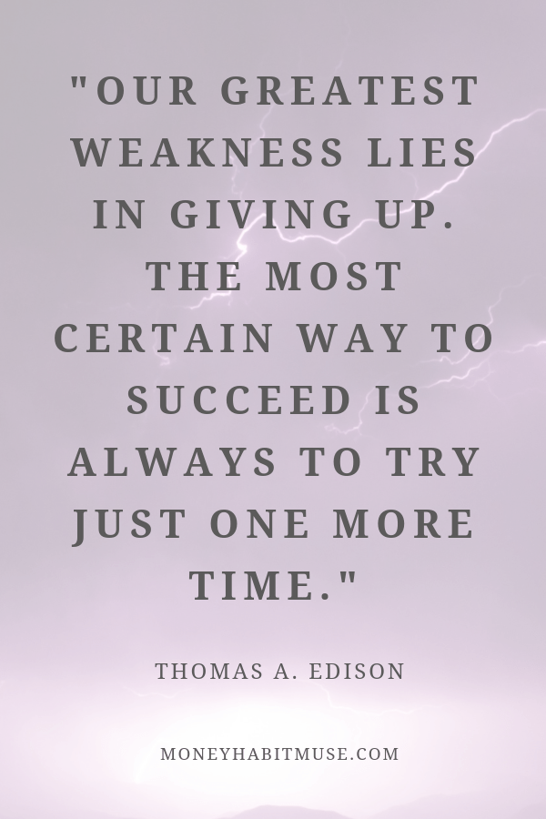 Thomas A. Edison quote about the power of persistence