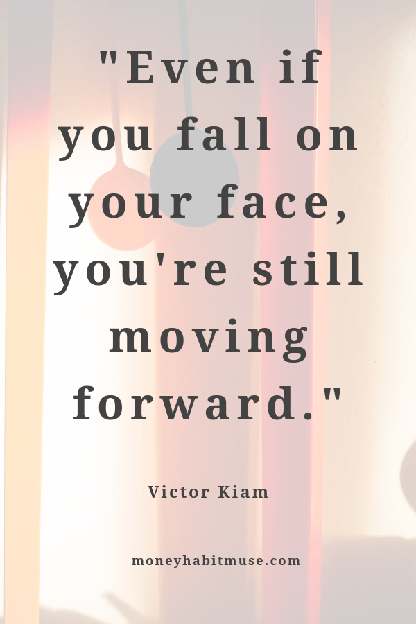 Victor Kiam quote about moving forward despite falling