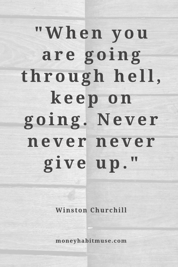Winston Churchill quote about persevering through adversity