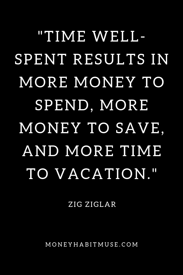 Zig Ziglar quote about time and money