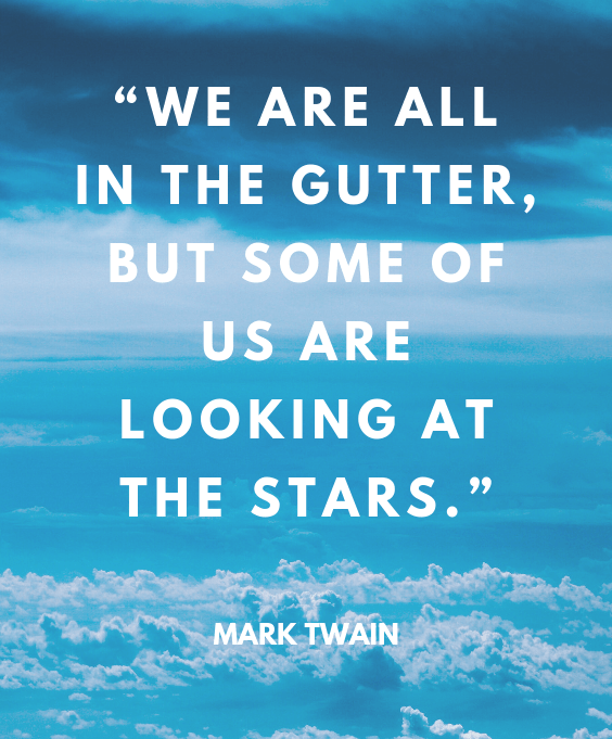 Mark Twain quote with meanings about  looking at the stars