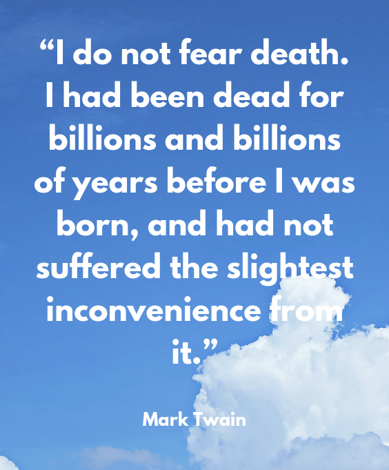 Mark Twain quote with meanings about death