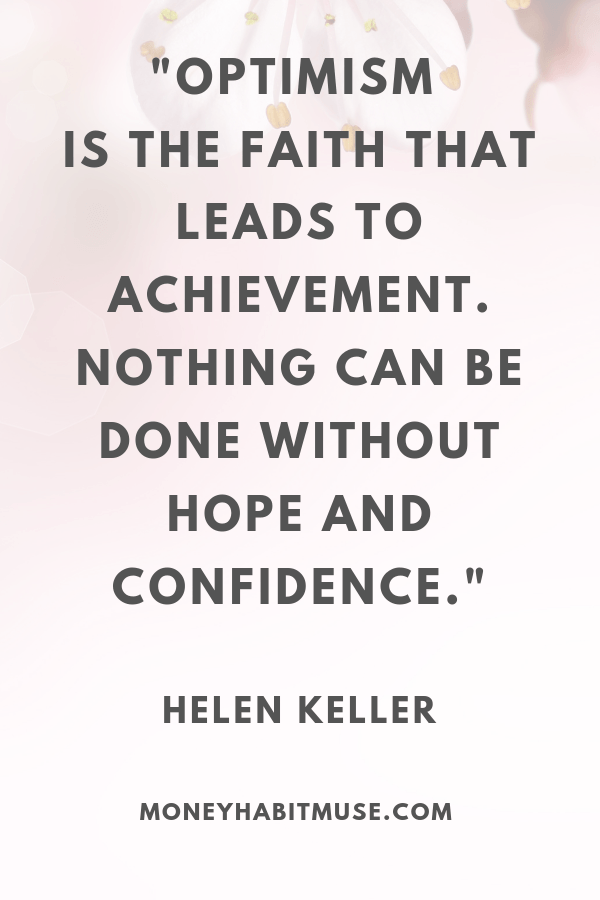 Helen Keller quote about the power of hopeful confidence