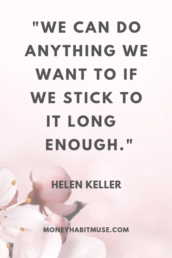 Helen Keller quote about the art of perseverance