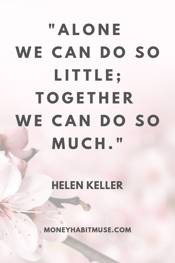 Helen Keller quote about the power of togetherness