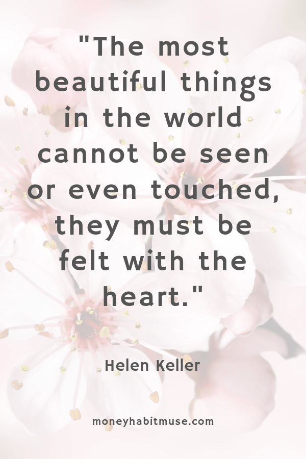 Helen Keller quote about experiencing the world within