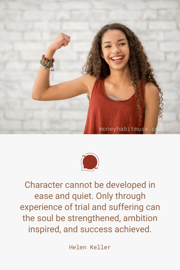 Helen Keller quote about the strength from experience of trial and suffering