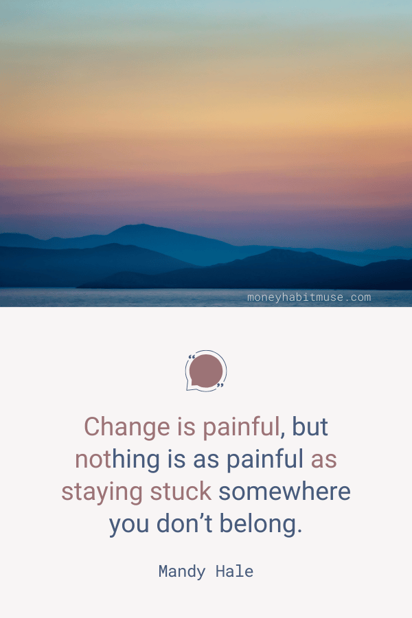 Mandy Hale quote about the strength in difficult change