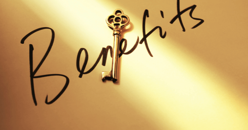 An image of the word "Benefits" and a key, symbolising to unlock these benefits experienced from taking on a 30-day challenge.