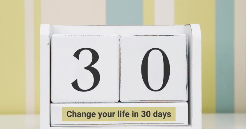 A conceptual image of the number 30, symbolising the duration of a 30-day challenge to change your life in 30 days