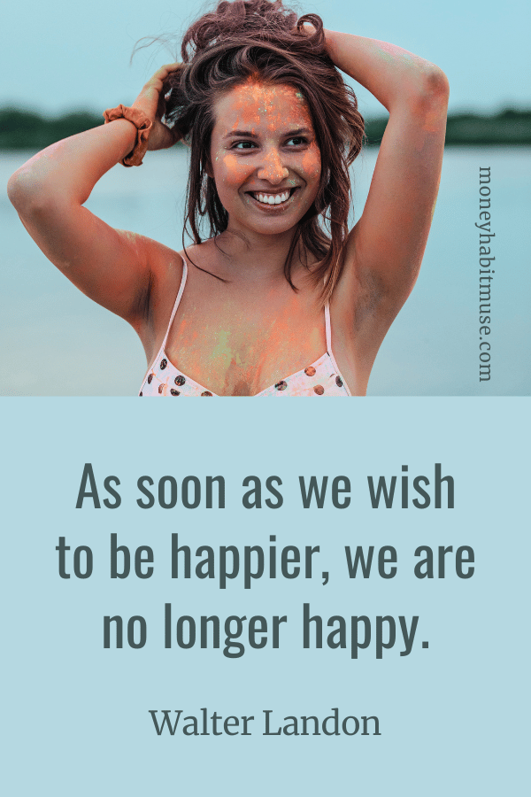 Walter Landon quote about the irony of chasing happiness