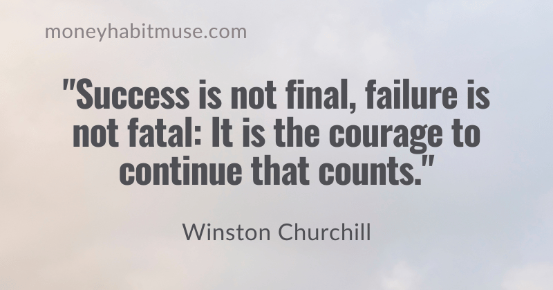 Winston Churchill quote about the courage to continue