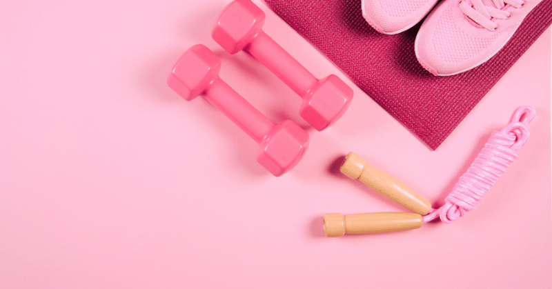 Pink workout equipment on the floor, demonstrating things worth spending on