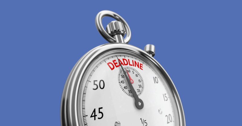 A stopwatch with text DEADLINE in red, symbolising how to put pressure on yourself